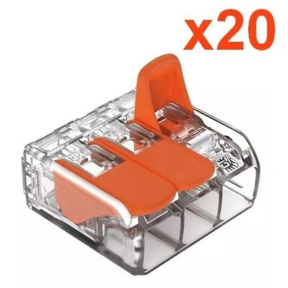 Borne de raccordement à levier 3 entrées (Pack de 20) - SILAMP