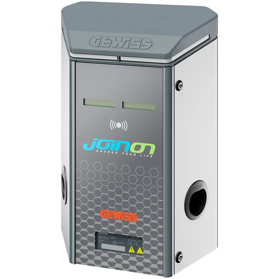 Borne de recharge murale I-ON RFID Connectée Ethernet 2 x 11 kW - Type 2S - Compteur MID - IP55 - GEWISS - GWJ2102L