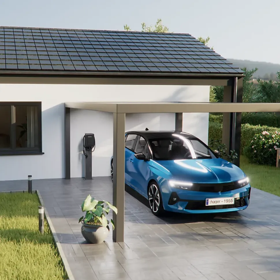 Borne de recharge pour voiture électrique Witty One 11 kW avec TIC. RFID et Bluetooth - HAGER - XVR111STI