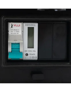 Borne De Recharge équipée D'une Prise Green'up Complète Avec Protections Et Compteur