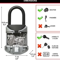 Boîte à clés transportable Master Lock 5406EURD