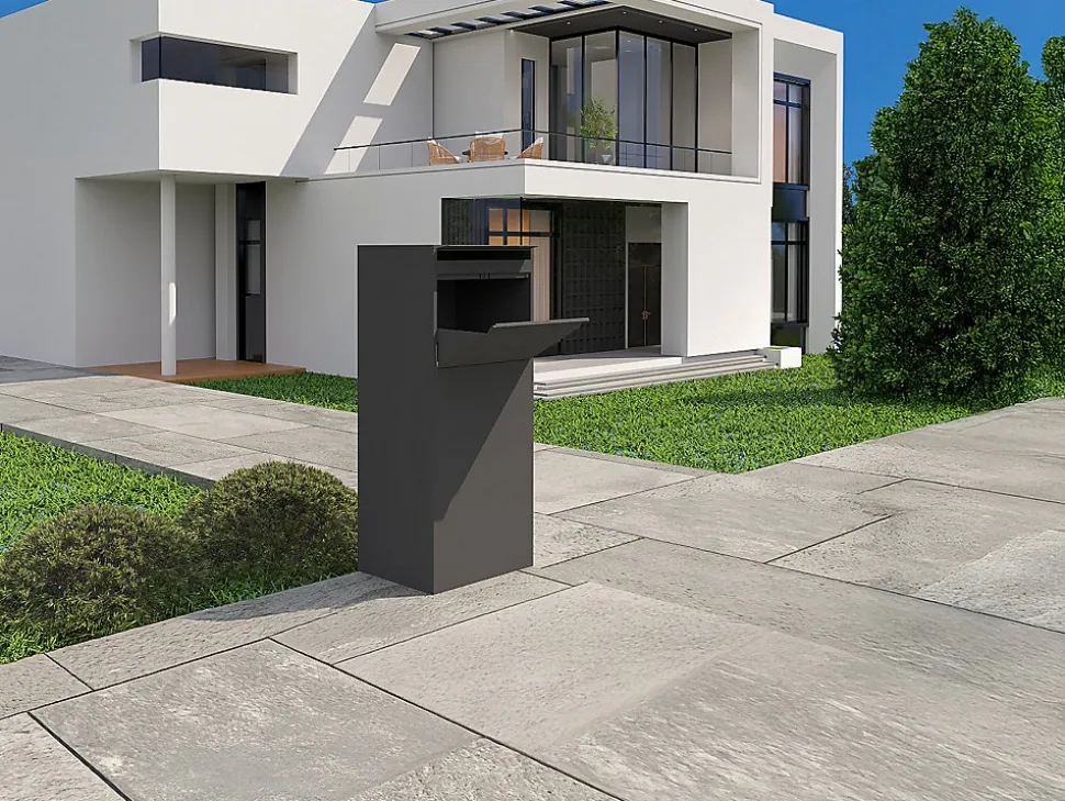 Boîte à colis anthracite - L45 x l35 x H105 cm - COLIBRI