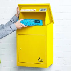 Boîte aux lettres 1 porte Boîte à colis SMART PARCEL BOX Jaune en acier