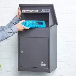 Boîte aux lettres 1 porte Boîte à colis SMART PARCEL BOX Gris foncé en acier
