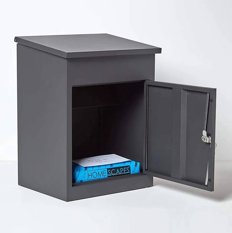 Boîte aux lettres 1 porte Boîte à colis SMART PARCEL BOX Gris foncé en acier