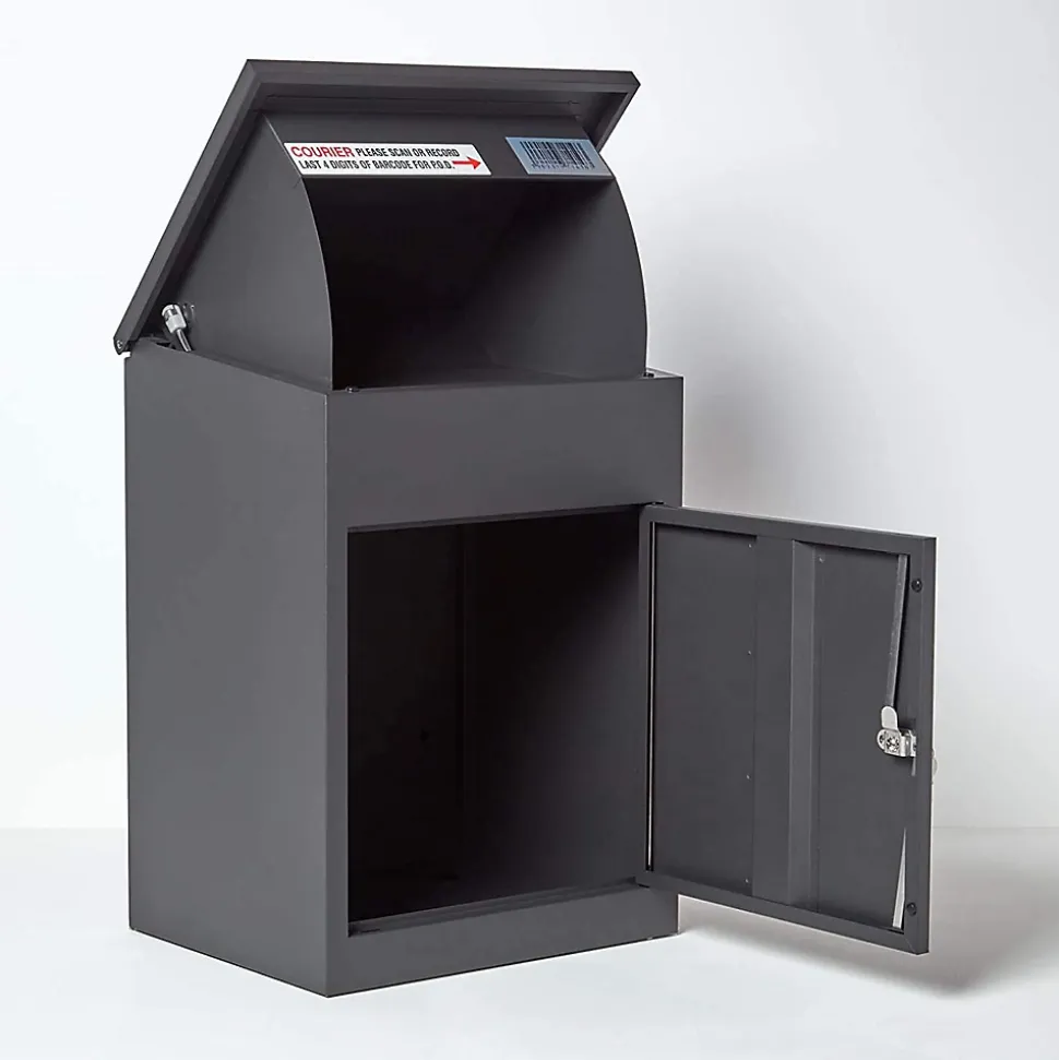 Boîte aux lettres 1 porte Boîte à colis SMART PARCEL BOX Gris foncé en acier