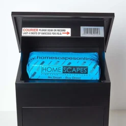 Boîte aux lettres 1 porte Boîte à colis SMART PARCEL BOX Noire en acier