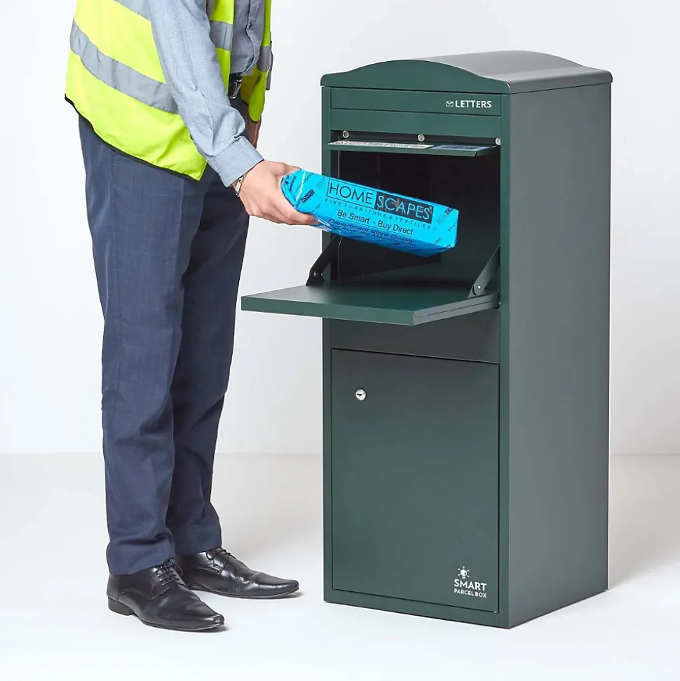 Boîte aux lettres 1 porte Boîte à colis SMART PARCEL BOX Large Vert foncé en acier