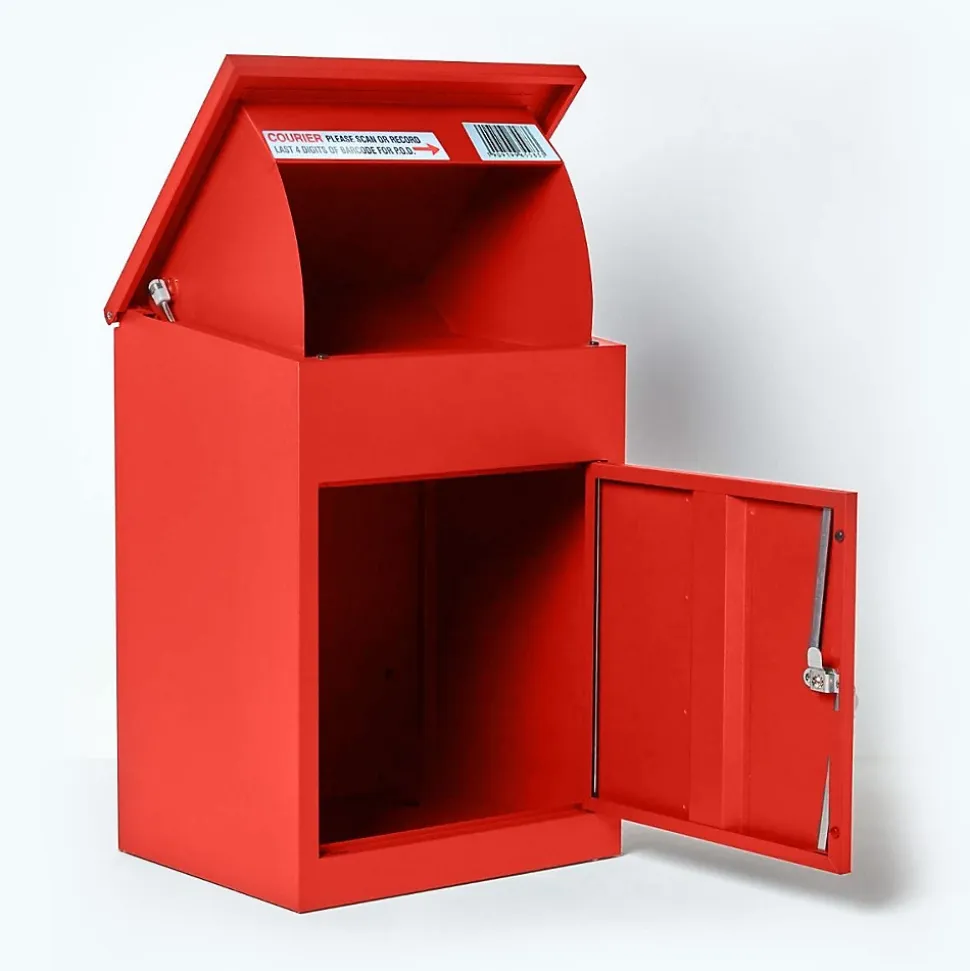 Boîte aux lettres 1 porte Boîte à colis SMART PARCEL BOX Rouge en acier