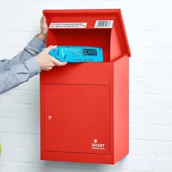 Boîte aux lettres 1 porte Boîte à colis SMART PARCEL BOX Rouge en acier