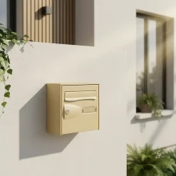 Boîte aux lettres 1 porte Diall Beige faible profondeur