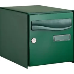 Boîte aux lettres 1 porte Lys Vert acier résistant à la rouille