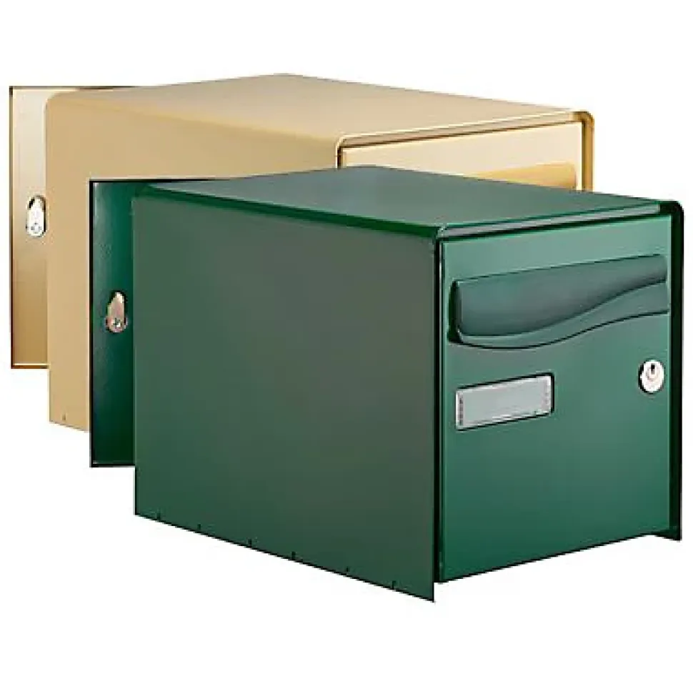 Boîte aux lettres 2 portes Lys Vert acier résistant à la rouille