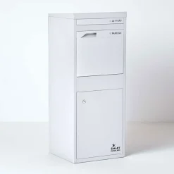 Boîte aux lettres 2 portes Boîte à colis SMART PARCEL BOX Large Blanc en acier