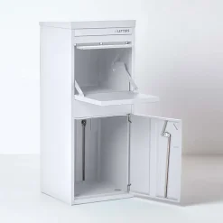 Boîte aux lettres 2 portes Boîte à colis SMART PARCEL BOX Large Blanc en acier