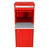 Boîte aux lettres 2 portes Boîte à colis SMART PARCEL BOX Large Rouge en acier