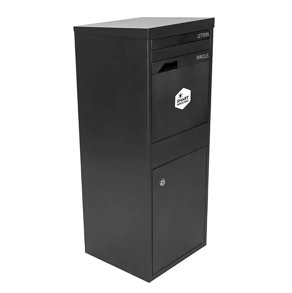 Boîte aux lettres 2 portes Boîte à colis SMART PARCEL BOX Large Noir en acier