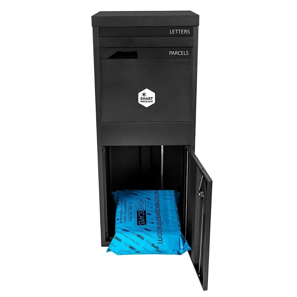 Boîte aux lettres 2 portes Boîte à colis SMART PARCEL BOX Large Noir en acier