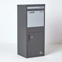 Boîte aux lettres 2 portes Boîte à colis SMART PARCEL BOX Large Gris foncé en acier
