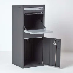 Boîte aux lettres 2 portes Boîte à colis SMART PARCEL BOX Large Gris foncé en acier