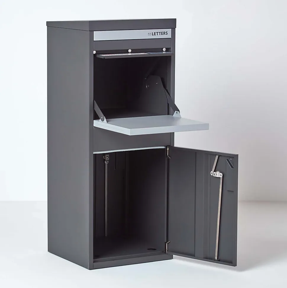 Boîte aux lettres 2 portes Boîte à colis SMART PARCEL BOX Large Gris foncé en acier
