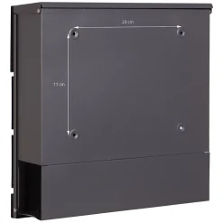 Boîte aux lettres anthracite / imitation bois avec support acier et kit montage