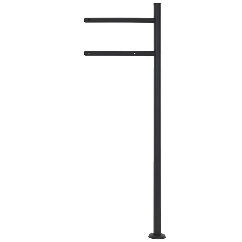 Boîte aux lettres anthracite / imitation bois avec support acier et kit montage