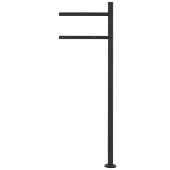Boîte aux lettres anthracite / bois naturel avec support en acier et kit montage