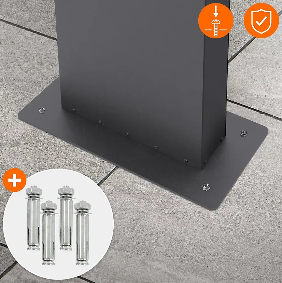 Boîte aux lettres avec support mailbox blanc moderne avec 2 clés incluses