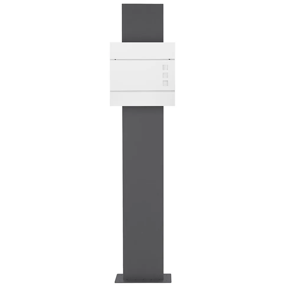 Boîte aux lettres avec support mailbox blanc moderne avec 2 clés incluses