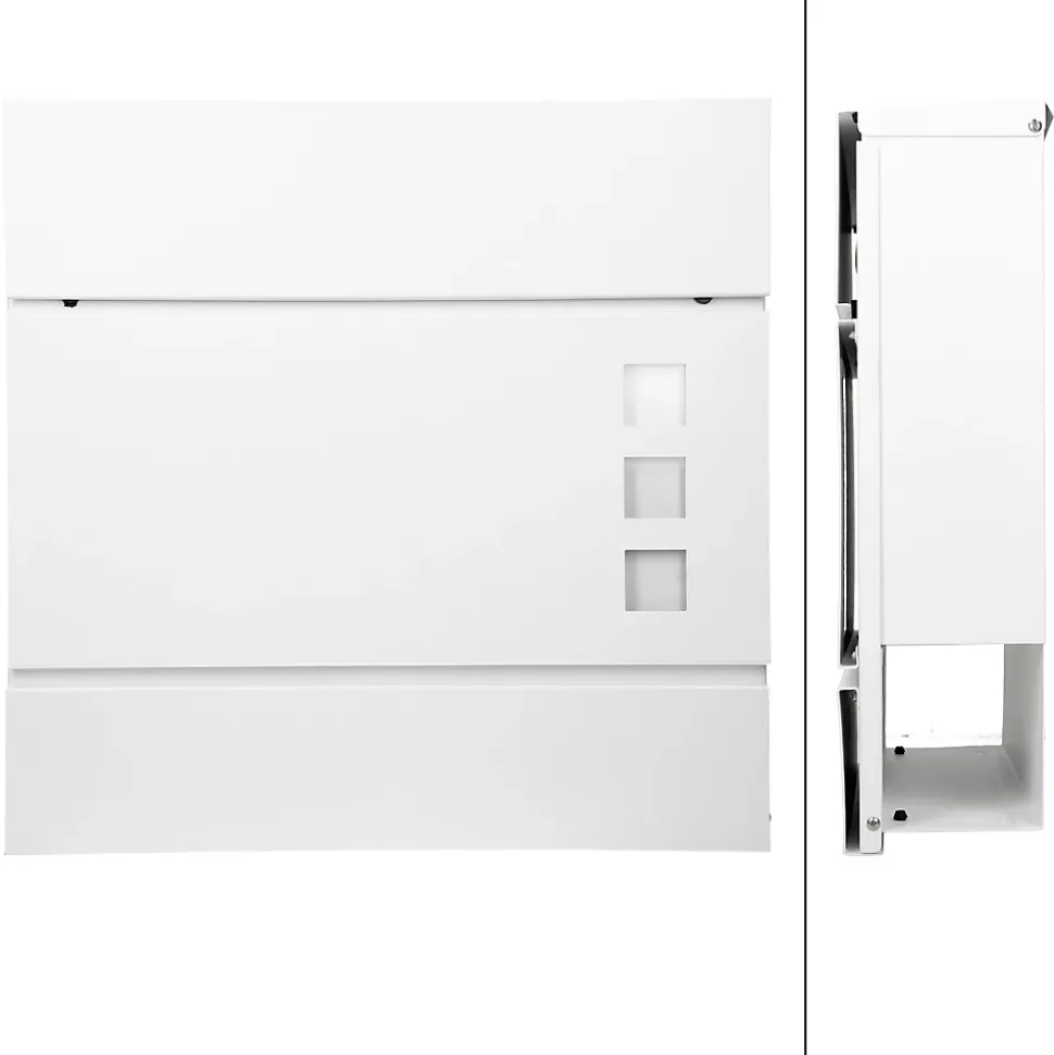 Boîte aux lettres avec support mailbox blanc moderne avec 2 clés incluses