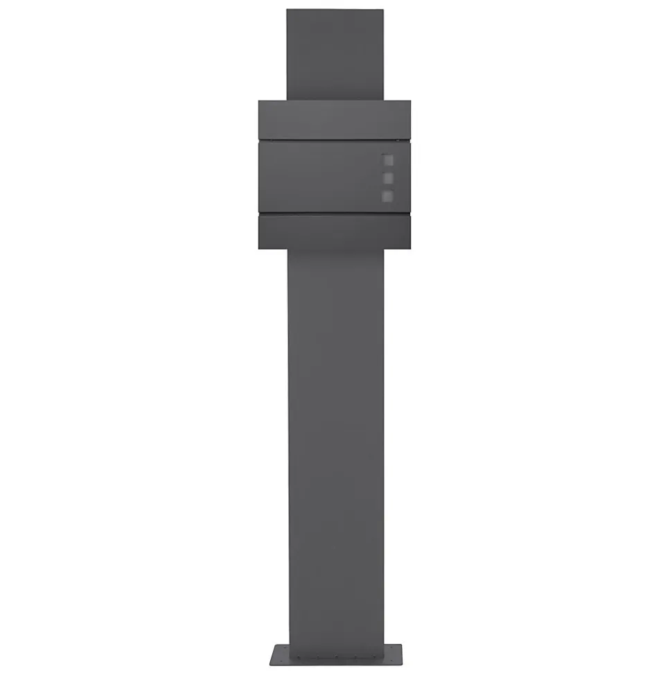 Boîte aux lettres avec support mailbox anthracite moderne avec 2 clés incluses