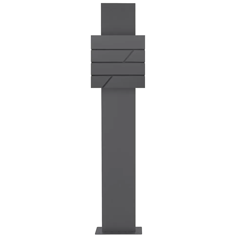 Boîte aux lettres avec support mailbox anthracite moderne avec 2 clés incluses