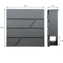 Boîte aux lettres avec support mailbox anthracite moderne avec 2 clés incluses