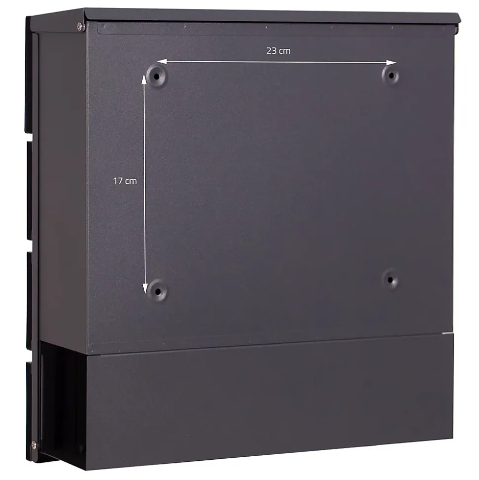 Boîte aux lettres moderne en acier anthracite/ optique bois avec support 170 cm