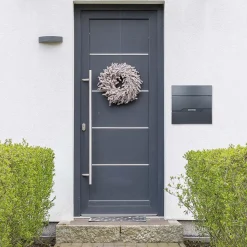 Boîte aux lettres murale anthracite avec 2 clés compartiment à journaux moderne