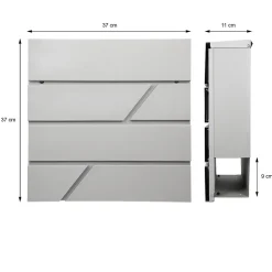 Boîte aux lettres murale gris clair avec 2 clés compartiment à journaux postale