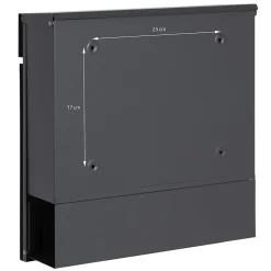 Boîte aux lettres murale moderne en acier anthracite aspect bois + 2 clés inclus