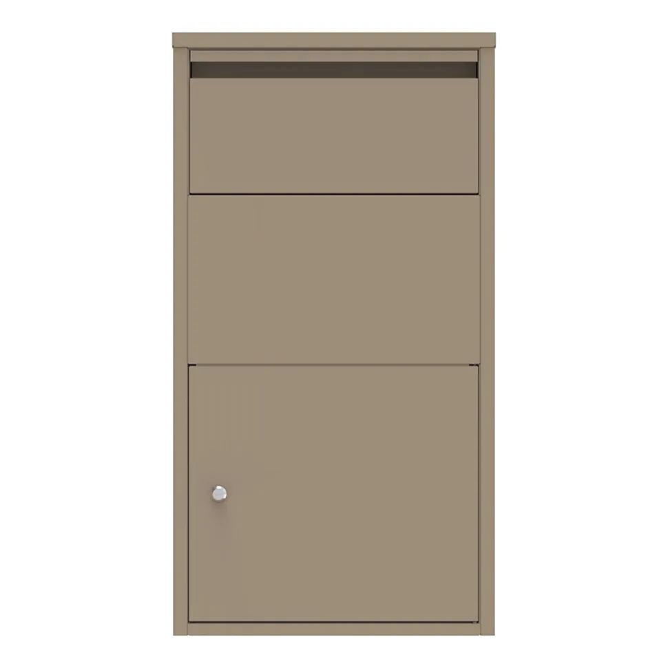 Boîte aux lettres murale taupe en acier galvanisé avec cylindre de sécurité et 2 clés