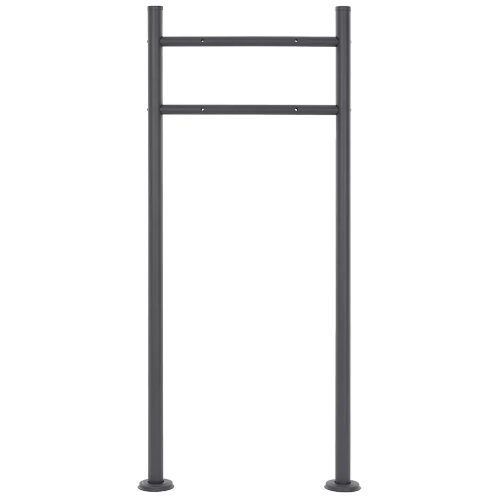 Boîte aux lettres sur pieds boîte postale anthracite imitation bois avec support