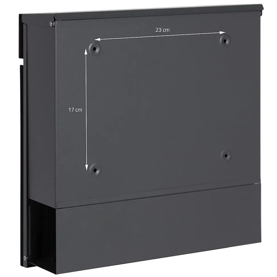 Boîte aux lettres sur pieds boîte postale anthracite imitation bois avec support
