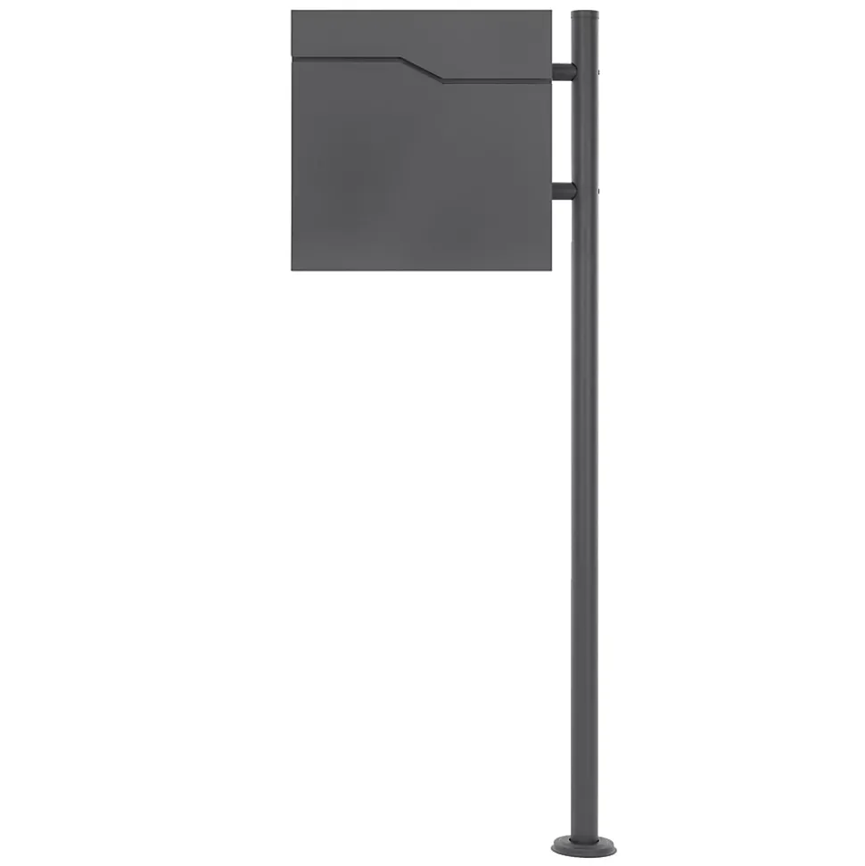 Boîte aux lettres sur une pied anthracite boîte postale en acier moderne 37x11cm