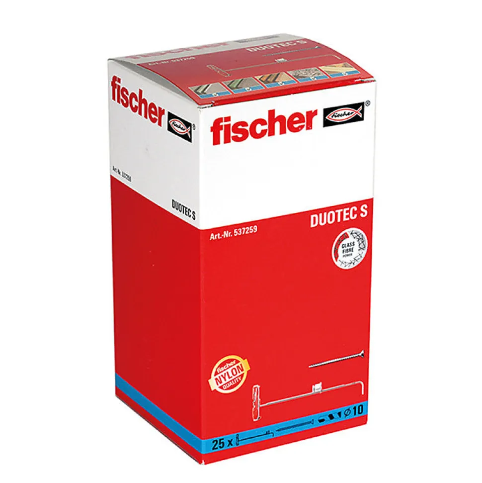 Boîte De 25 Chevilles À Bascule Duotec Fischer 537259 Nylon - 10 Mm