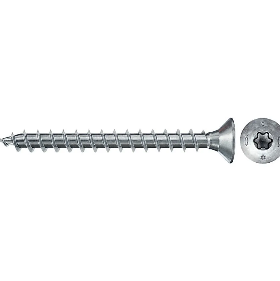 Boîte De 200 Vis Bois Powerfast Ii Fpf Ii Ctf Tête Fraisée Fischer Empreinte Tx - Zingué Blanc - Filetage Total