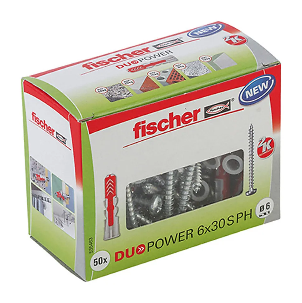 Boîte De 50 Vis De Charpente Power-fast À Empreinte Tx Fischer Fpf-wt - Tête Disque - Filetage Partiel