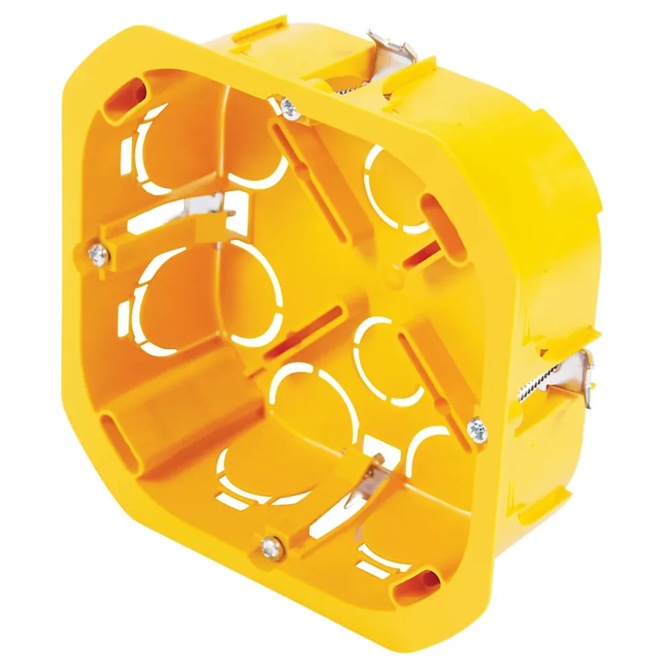 Boîte de dérivation à encastrer pour cloison sèche avec entrées et système de fermeture à vis Diall 100 x 100 x 40 mm