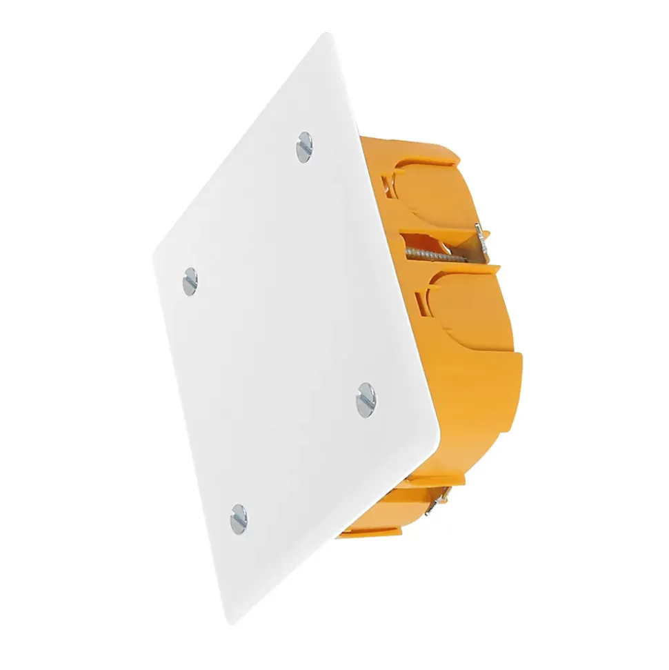 Boîte de dérivation à encastrer pour cloison sèche avec entrées et système de fermeture à vis Diall 100 x 100 x 40 mm