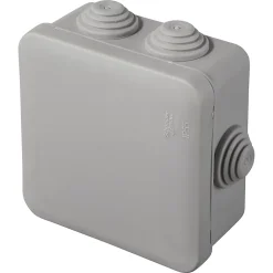 Boîte de dérivation carrée extérieure avec 7 passe-câbles et système de verrouillage 80 x 80 x 45 mm Schneider Electric Mureva Box gris