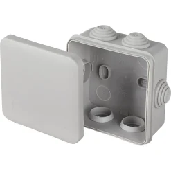 Boîte de dérivation carrée extérieure avec 7 passe-câbles et système de verrouillage 80 x 80 x 45 mm Schneider Electric Mureva Box gris