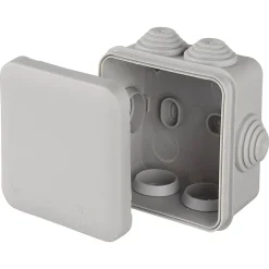 Boîte de dérivation carrée extérieure avec 7 passe-câbles et système de verrouillage 65 x 65 x 45 mm Schneider Electric Mureva Box gris
